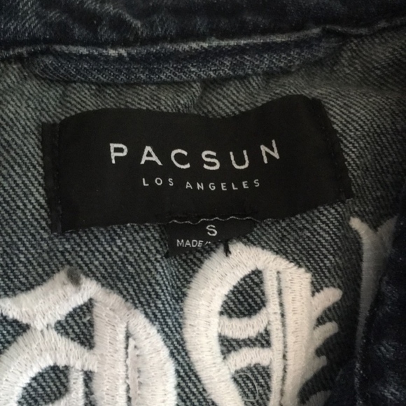 Pacsun Los Angeles Rose Patch Denim Vest - Picture 4 of 4